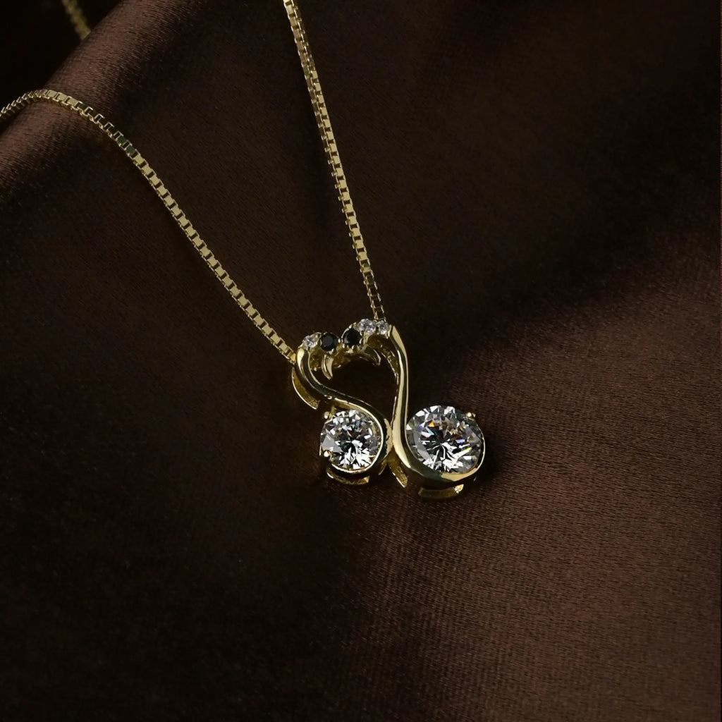 Swan Embrace Pendant Necklace