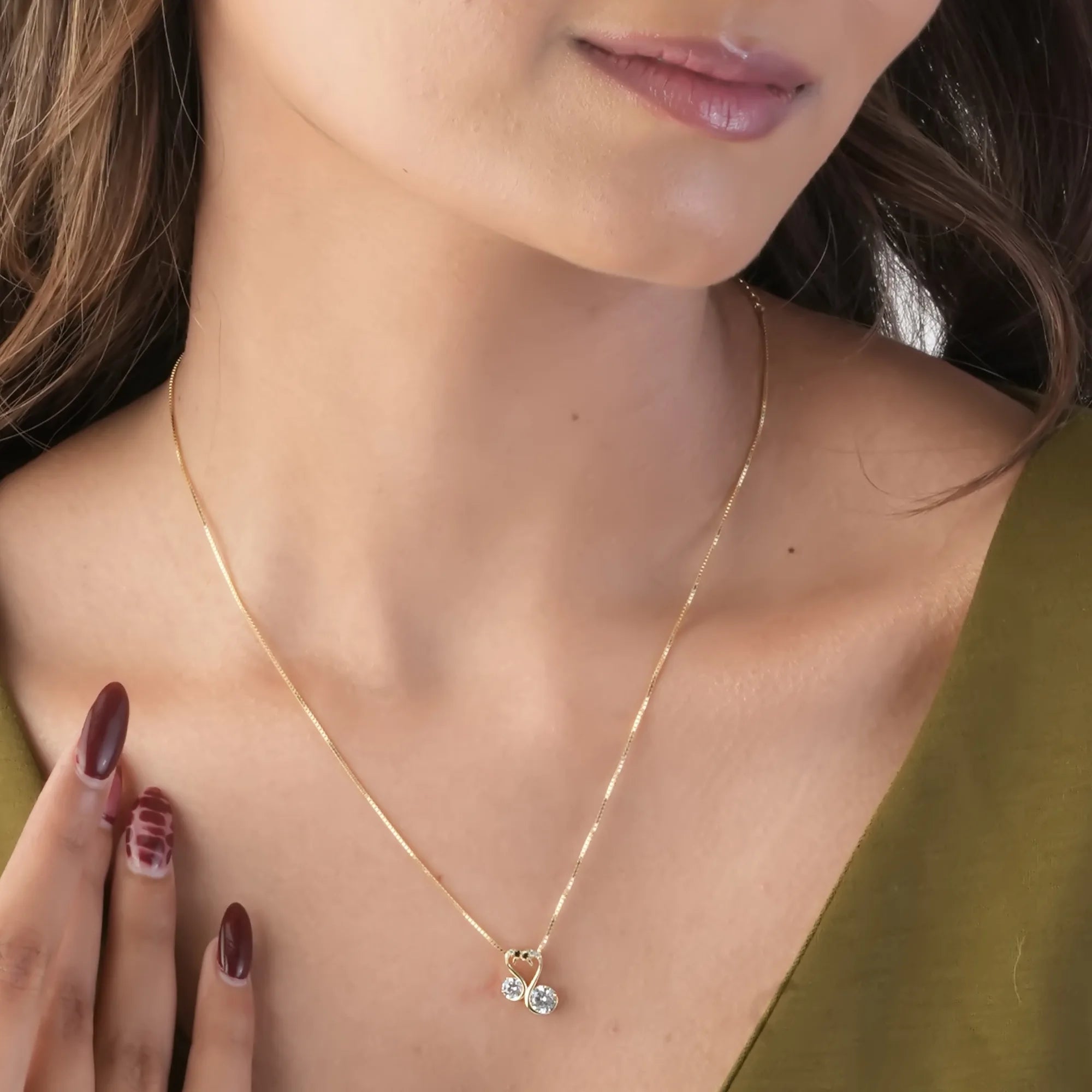 Swan Embrace Pendant Necklace