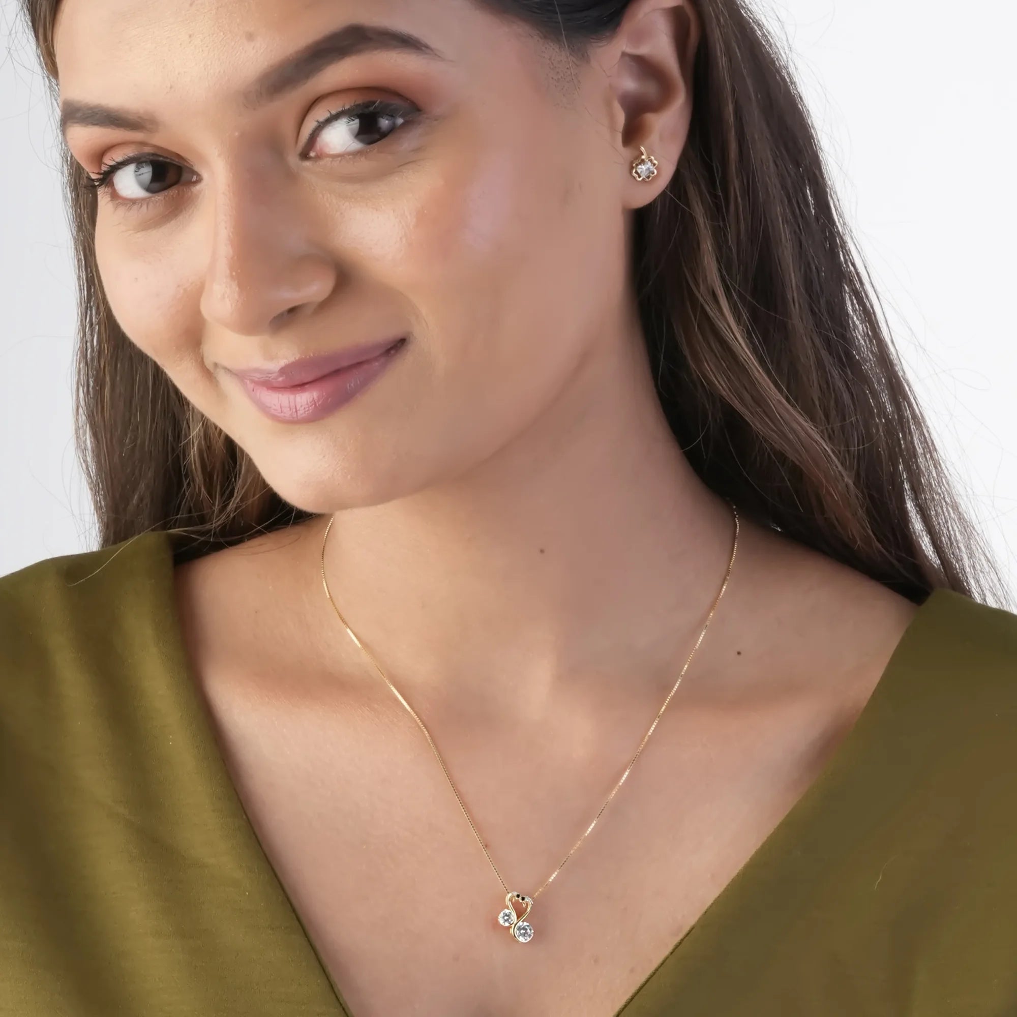 Swan Embrace Pendant Necklace