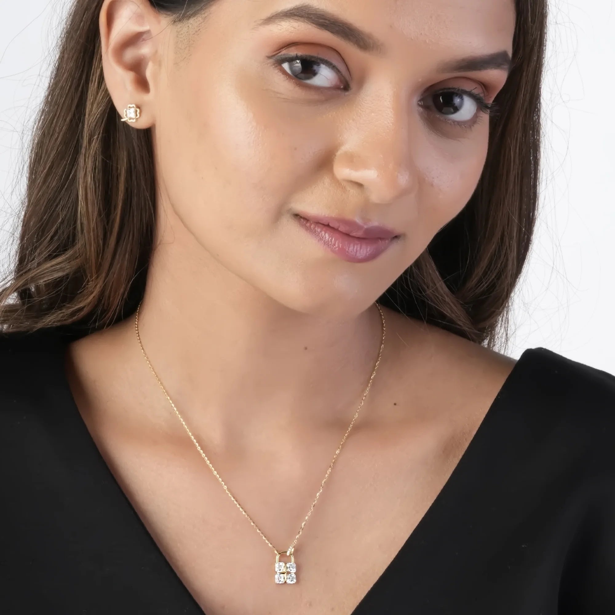 Radiant Quad Pendant Necklace