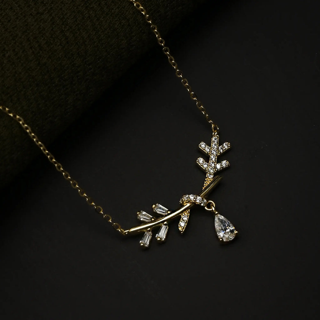 Dainty Leaf Knot Pendant Necklace